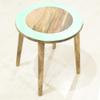 Rugsotic Carpets Handmade 100% Mango Wood Kids Light Green Color Round Shaped Rabbit Theme Indoor Table & Chair view 3