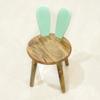 Rugsotic Carpets Handmade 100% Mango Wood Kids Light Green Color Round Shaped Rabbit Theme Indoor Table & Chair view 4