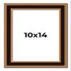 10x14 Frame Gold Brown Plein Air Vintage Solid Wood Picture Frame | 1.75 Inches Moulding Width | Interior Depth 0.5 Inches | Complete with UV Acrylic Plexiglass, Foam Board Backing & Hanging Hardware view 1