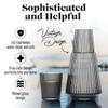 American Atelier 37 oz Vintage Bedside Water Carafe with Tumbler  9.25" Ribbed Glass Pitcher with Cup Lid for Bedroom, Guest Room, Office, Vanity, Decorative & Practical Drinkware (Gray) view 3