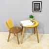 Rugsotic Carpets Handmade 100% Mango Wood Kids Yellow Color Round Shaped Rabbit Theme Indoor Table & Chair view 1