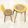 Rugsotic Carpets Handmade 100% Mango Wood Kids Yellow Color Round Shaped Rabbit Theme Indoor Table & Chair view 2