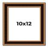 10x12 Frame Gold Brown Plein Air Vintage Solid Wood Picture Frame | 1.75 Inches Moulding Width | Interior Depth 0.5 Inches | Complete with UV Acrylic Plexiglass, Foam Board Backing & Hanging Hardware view 1
