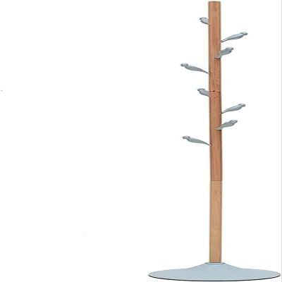 NIUBB Organizer Rack Coat Rack Household Floor-Standing Coat Stand Modern Tree-Shaped Creative Bird Tree Bud Hook Bedroom Living Room Corridor Vertical Coat Shelf Hat and Umbrella Rack (Color : B)