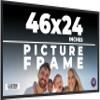 46x24 Frame Black Real Wood Picture Frame Width 0.75 Inches | Interior Frame Depth 0.5 Inches | Noir Classique Mid Century Photo Frame Complete with UV Acrylic, Foam Board Backing & Hanging Hardware view 1