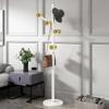 NIUBB Coat Rack Storage Rack Coat Rack Household Stainless Steel Metal Coat Rack Modern Single Rod Vertical Coat Rack Nine Hooks Expandable Coat Hat Wallet Hat Umbrella Rack (Color : B) view 1