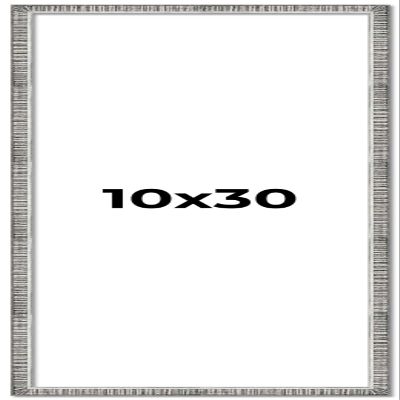 10x30 Frame Silver Grey Distressed Solid Wood Picture Frame | 0.75 Inch Moulding Width | Interior Depth 0.5 Inches | Kingsley Silver Rustic Frame with UV Acrylic, Foam Board Backing & Hanging Hardware