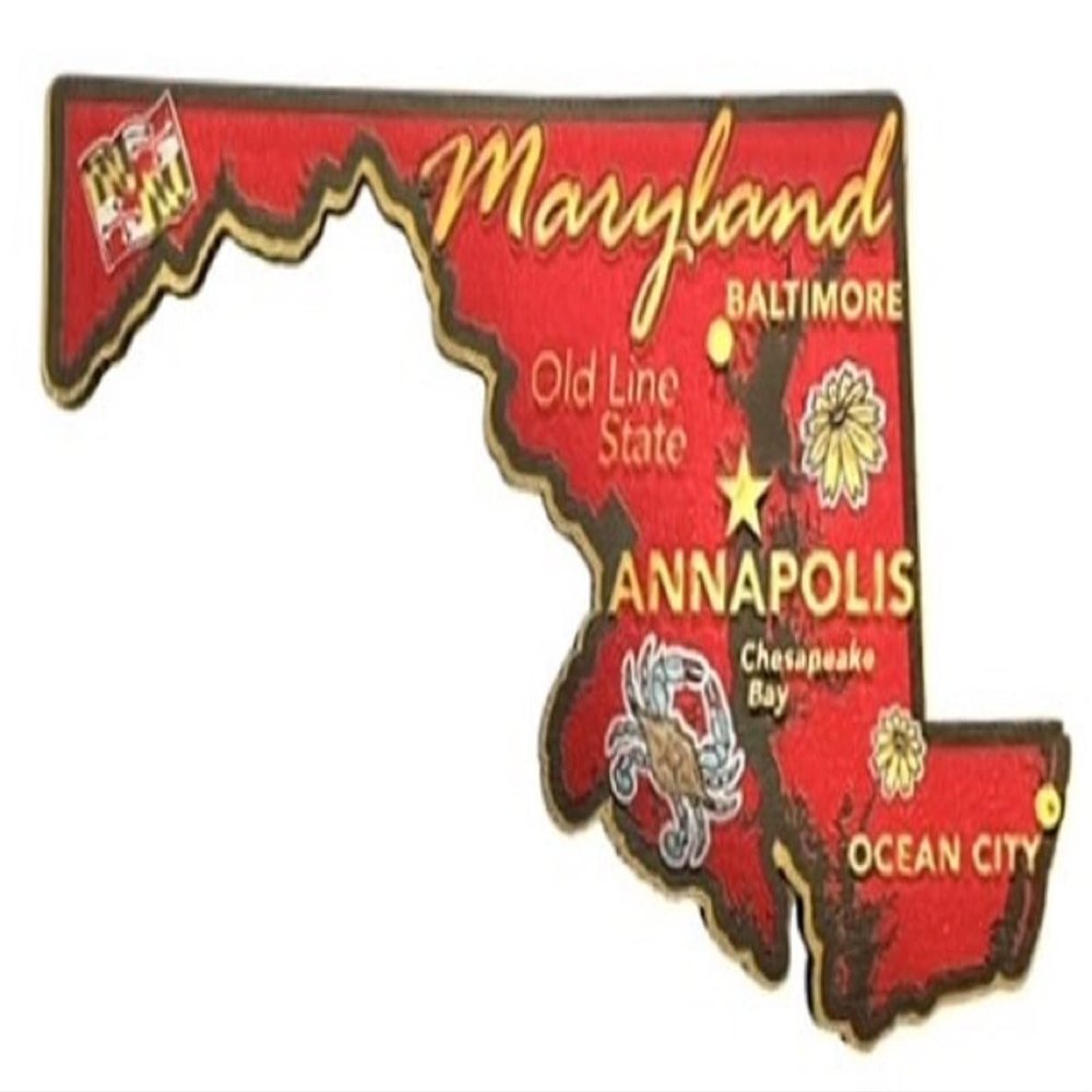 Maryland The Old Line State Foil Fridge Magnet