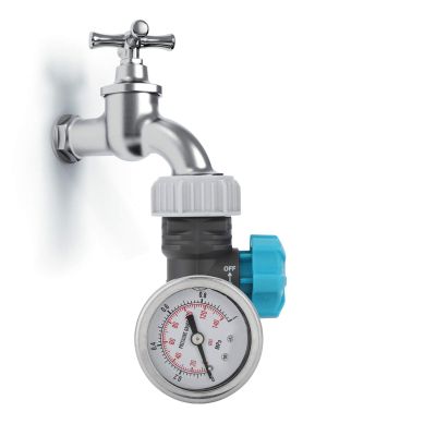 Alvinlite Water Pressure Regulator Valve to Protect Your Irrigation System, G3/4 Adjustable Water Pressure Reducer with Pressure Gauge, Extra Gift Water Leak Seal Tape Silicone Tape, for Garden Home