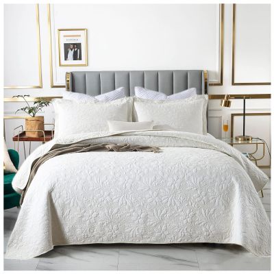 Blue Quilt Set Queen King Size Quilt Bedding Set, 3 Pieces Lightweight Soft Coverlet Modern Style King Coverlet, Stitching is Perfect, Wrinkle, Bedspread Set for All Seaso,White c,Queen