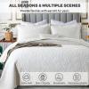 Blue Quilt Set Queen King Size Quilt Bedding Set, 3 Pieces Lightweight Soft Coverlet Modern Style King Coverlet, Stitching is Perfect, Wrinkle, Bedspread Set for All Seaso,White c,Queen view 2