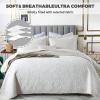 Blue Quilt Set Queen King Size Quilt Bedding Set, 3 Pieces Lightweight Soft Coverlet Modern Style King Coverlet, Stitching is Perfect, Wrinkle, Bedspread Set for All Seaso,White c,Queen view 3