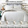 Blue Quilt Set Queen King Size Quilt Bedding Set, 3 Pieces Lightweight Soft Coverlet Modern Style King Coverlet, Stitching is Perfect, Wrinkle, Bedspread Set for All Seaso,White c,Queen view 4