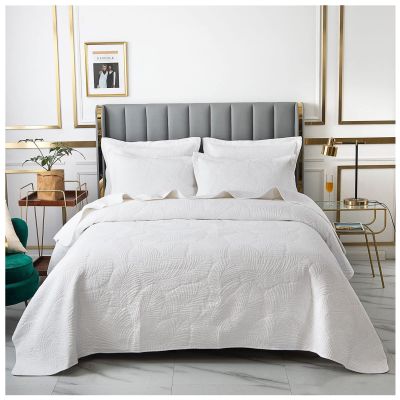 Blue Quilt Set Queen King Size Quilt Bedding Set, 3 Pieces Lightweight Soft Coverlet Modern Style King Coverlet, Stitching is Perfect, Wrinkle, Bedspread Set for All Seaso,White b,Queen