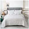 Blue Quilt Set Queen King Size Quilt Bedding Set, 3 Pieces Lightweight Soft Coverlet Modern Style King Coverlet, Stitching is Perfect, Wrinkle, Bedspread Set for All Seaso,White b,Queen view 1