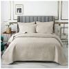 Blue Quilt Set Queen King Size Quilt Bedding Set, 3 Pieces Lightweight Soft Coverlet Modern Style King Coverlet, Stitching is Perfect, Wrinkle, Bedspread Set for All Seaso,Beige b,Queen view 1