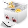 SHENGSHIYU 6l/12l Commercial Restaurant Professional Gas Fryer, Stainless Steel Table Top Single/Double Cylinder Lpg Fryer, Outdoor Stovetop with Fryer, Fried Chicken and Fish,Two-cylinderfryer view 1