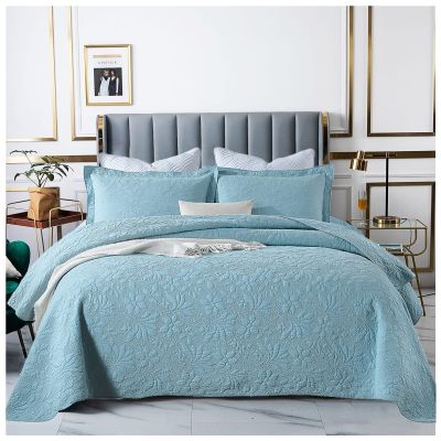 Blue Quilt Set Queen King Size Quilt Bedding Set, 3 Pieces Lightweight Soft Coverlet Modern Style King Coverlet, Stitching is Perfect, Wrinkle, Bedspread Set for All Seaso,Blue c,King