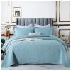 Blue Quilt Set Queen King Size Quilt Bedding Set, 3 Pieces Lightweight Soft Coverlet Modern Style King Coverlet, Stitching is Perfect, Wrinkle, Bedspread Set for All Seaso,Blue c,King view 1