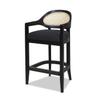 Jennifer Taylor Home Mila Mid-Century Modern 27" Cane Back Counter Stool, Natural Black Linen view 1