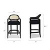 Jennifer Taylor Home Mila Mid-Century Modern 27" Cane Back Counter Stool, Natural Black Linen view 3