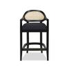 Jennifer Taylor Home Mila Mid-Century Modern 27" Cane Back Counter Stool, Natural Black Linen view 4