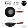 21st & Main Wok, Stir Fry Pan, Wooden Handle, 11 Inch, Lightweight Cast Iron, chefs pan, pre-seasoned nonstick, for Chinese Japanese and other cooking view 2