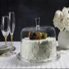 Barski Cake Plate with Dome - Glass - Large 2 Pc Set - Cake Plate with Wavy Edge 13.5" Diameter - Large 11.5 " Diameter Cake Dome for Cake - Cheese - Fruit - - Made in Europe view 2