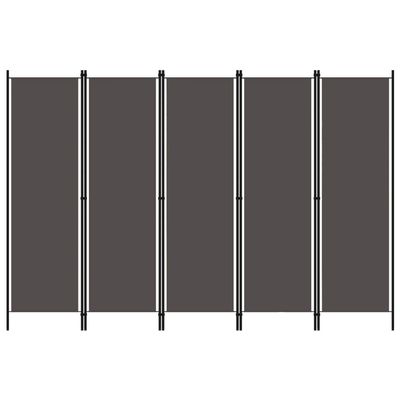 5-Panel Room Divider,Folding Screen,Freestanding Tall Partition, Lightweight Wall Divider for Dressing, Bedroom, Privacy Screen Room Dividers Home Office Anthracite 98.4"x70.9"