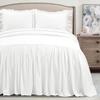Lush Decor Belgian Flax Linen Blend Bedspread Queen Size 3 Piece Set Full/Queen White - Ruffle Bedding Set Queen Bedspread - Farmhouse Decor view 2