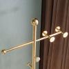 LFFH Coat Rack, Home Light Luxury Metal Clothes Hanger Marble Disc Base Coat Stand Simple Scarf Clothes Stand for Hotel Bedroom Den (Color : Black) view 2