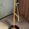 LFFH Coat Rack, Home Light Luxury Metal Clothes Hanger Marble Disc Base Coat Stand Simple Scarf Clothes Stand for Hotel Bedroom Den (Color : Black) view 3
