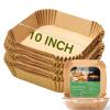 10 Inch Largest Square Air Fryer Disposable Paper Liner, XXL 100Pcs Air Fryer Parchment Liners for 8QT or Bigger Air Fryer, Non-stick, Food Grade Baking Paper for Frying, Roasting and Microwave view 1