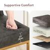 ALPHA HOME Counter Stools with Backs, 24 inch Bar Stools for Kitchen Island, Upholstered PU Leather Bar Chair with footrest, Great for Coffee Shop, Kitchen, Dining Room, Gray&Gold view 4