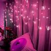 HENGYOU Butterfly Curtain Fairy Lights USB Plug in,8 Modes 120 LED 20FT Firefly Twinkle Timer String Lights with Remote, Waterproof for Bedroom Christmas Wedding Party (Pink) view 4
