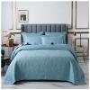 Blue Queen King Size Quilt Set with Pillow Shams, Quilt Reversible 3 Piece Bedding Set, Ultrasonic Quilting Technology, Soft, Wrinkle, Pilling Resistance, Bedspread Coverlet Set,Blue c,King view 1