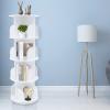 4 Tiers 360 Rotating Stackable Bookshelf, Floor Standing Display Bookcase, Multi-Functional Bookshelf Organizer,Display Storage Rack for Home Study Living Room Office Bookstore Book Bar view 3