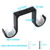 AddGrace Heavy Duty Double Curtain Rod Holders 4 Pack-Ceiling Curtain Rod Brackets Drilled Aluminum Alloy for Bedroom Living RoomBlack view 2