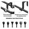 AddGrace Heavy Duty Double Curtain Rod Holders 4 Pack-Ceiling Curtain Rod Brackets Drilled Aluminum Alloy for Bedroom Living RoomBlack view 3