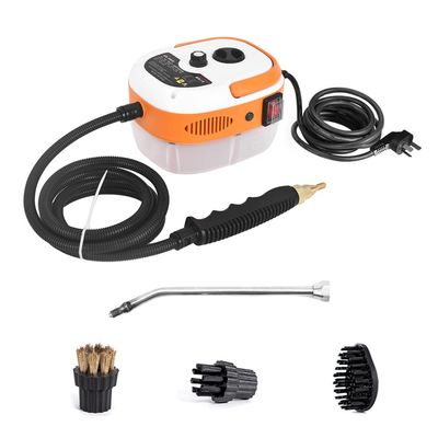 Irishom 2500W Handheld Steam Cleaner High Temperature Pressurized Steam Cleaning Machine Portable Car Steamer with Brush Heads (Orange)