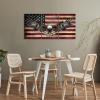 3 Piece American Flag Art American Decor Wooden Flag Wall Art Army Decor Patriotic Wall Decor Military Art Eagle Pictures Wall Decor for Living Room Bedroom Decor Ready to Hang (24''Wx36''Hx3PCS) view 2