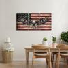3 Piece American Flag Art American Decor Wooden Flag Wall Art Army Decor Patriotic Wall Decor Military Art Eagle Pictures Wall Decor for Living Room Bedroom Decor Ready to Hang (24''Wx36''Hx3PCS) view 3