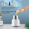 28W Instant Cooling Equipment Cup 350ML Electric Cooler Summer Quick Cooler Electric Powered Cup Cooler Cup Mug Holder Machine Mini Fridge Freezer for Beverage Yogurt Jelly White view 4