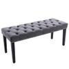 KCC Button-Tufted Ottoman Bench, Upholstered Bedroom Benches Velvet Footrest Stool Accent Bench for Entryway Dining Room Living Room Bedroom End of Bed, Dark Gray view 1