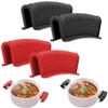 2 Pairs of Silicone Assist Handle Holder,Cast Iron Pan Skillet Handle Covers Soup POTS Pot Handle Holders,Handle Protectors Non-Slip Pot Holder Sleeve,Frying pan Casserole Oven Tray Cookware view 1