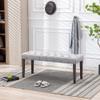 KCC Button-Tufted Ottoman Bench, Upholstered Bedroom Benches Velvet Footrest Stool Accent Bench for Entryway Dining Room Living Room Bedroom End of Bed, Gray view 4