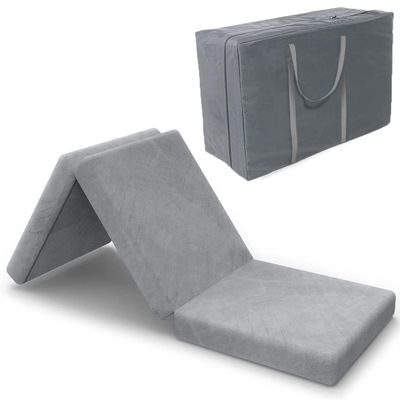 SINWEEK Tri Folding Mattress with Storage Bag 4" Foldable Mattress Foam Topper Floor Cot Mattress, Guset Bed with Machine Washable Cover and Waterproof Lining, CertiPUR-US Certified 31 x 75 Inch