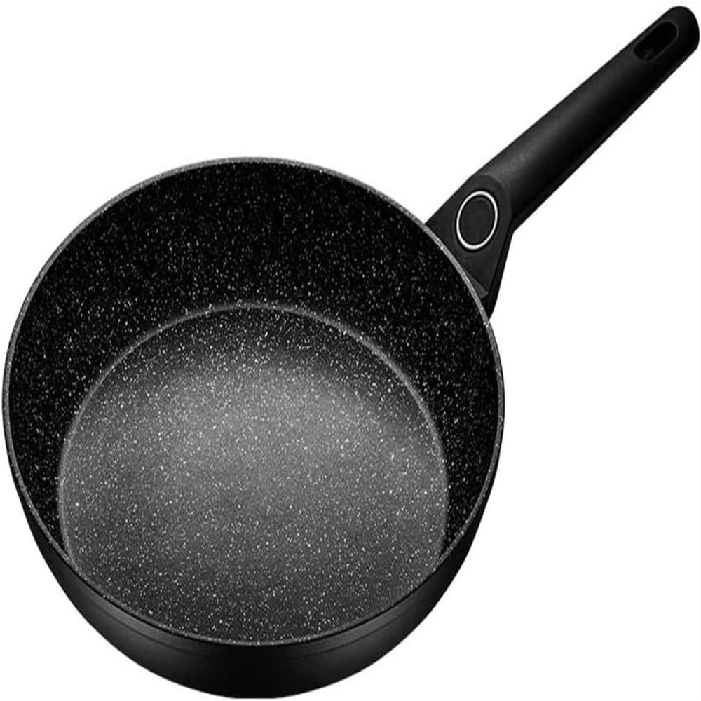 YQBUER Wok Flat-Bottomed Frying Pan Milk Pot Household Flat-Bottomed Less Oily Smoke Non-Stick Frying Pan-24cm