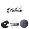 Metal Sign Believe Word Art Sign Calligraphy Decorative Large Iron Metal Wall Sculpture Sculpture Sign Simple Metal Address Sign Plaque for Man Cave Dining Room Decoration Housewarming Gift 12 Inch view 2