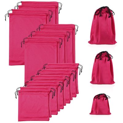 20 Pcs Satin Game Storage Bags for Women Men, S, M, L, Pink